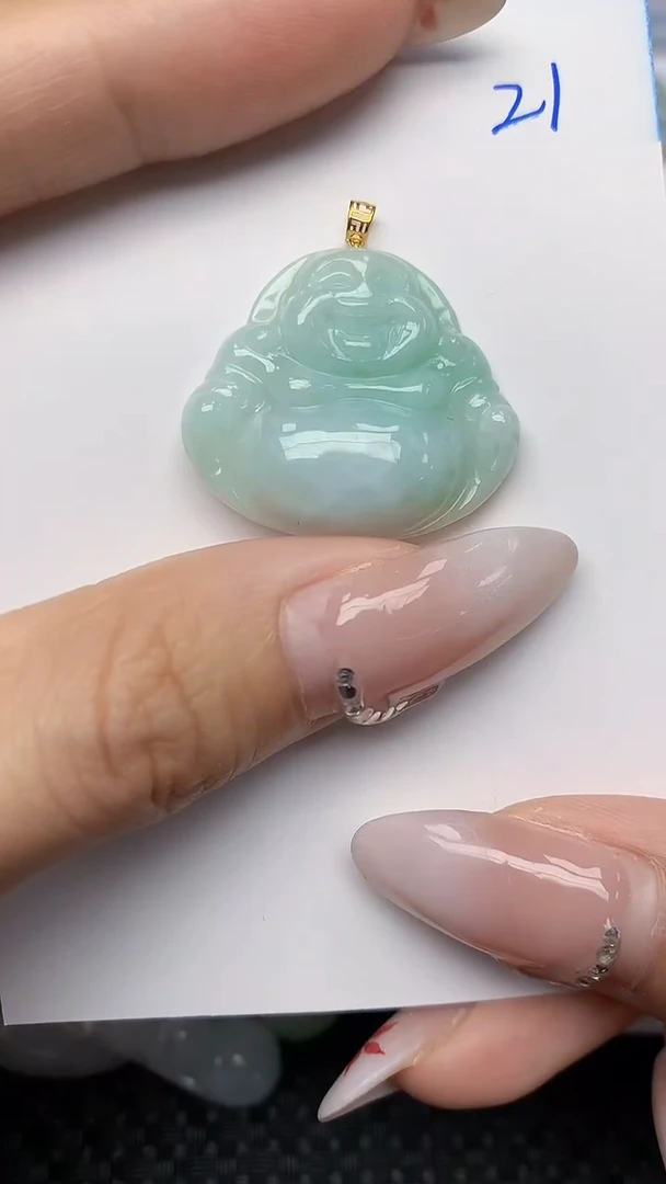 【闪购商品】翡翠颈饰18K金镶嵌天然翡翠A货