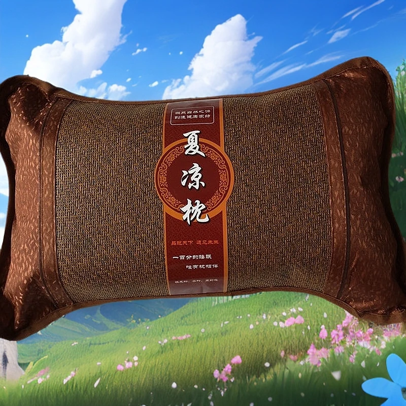 夏季可拆卸凉席枕头茶叶枕夏天竹枕头枕芯单人冰丝枕学生藤凉枕