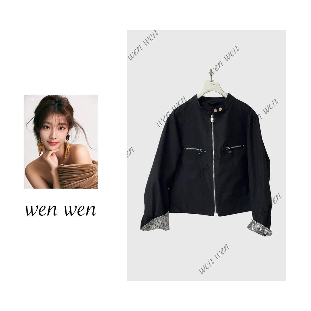 【文WENWEN】重磅水洗帆布休闲立领短宽工装外套 5577