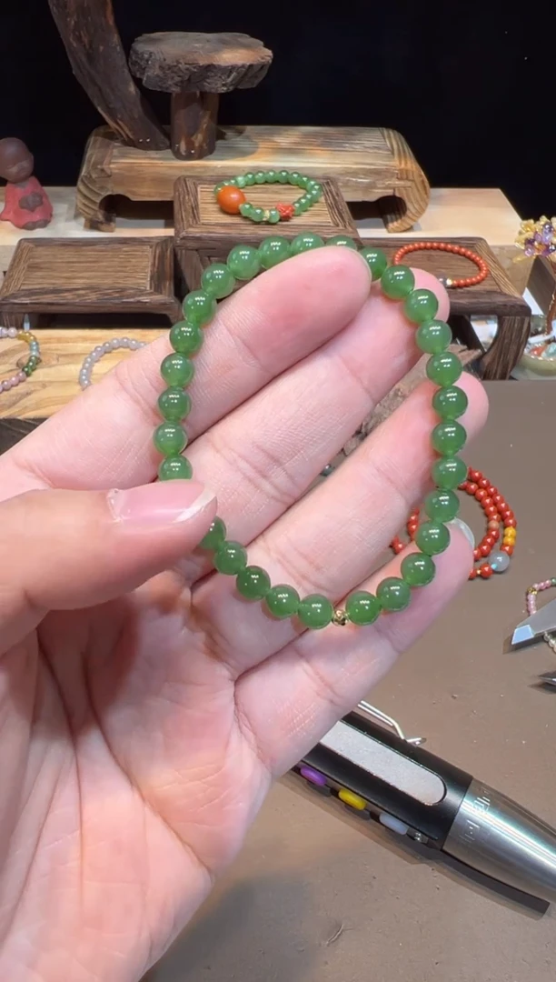 【闪购商品】和田玉手饰18K金镶嵌手饰@@A6508