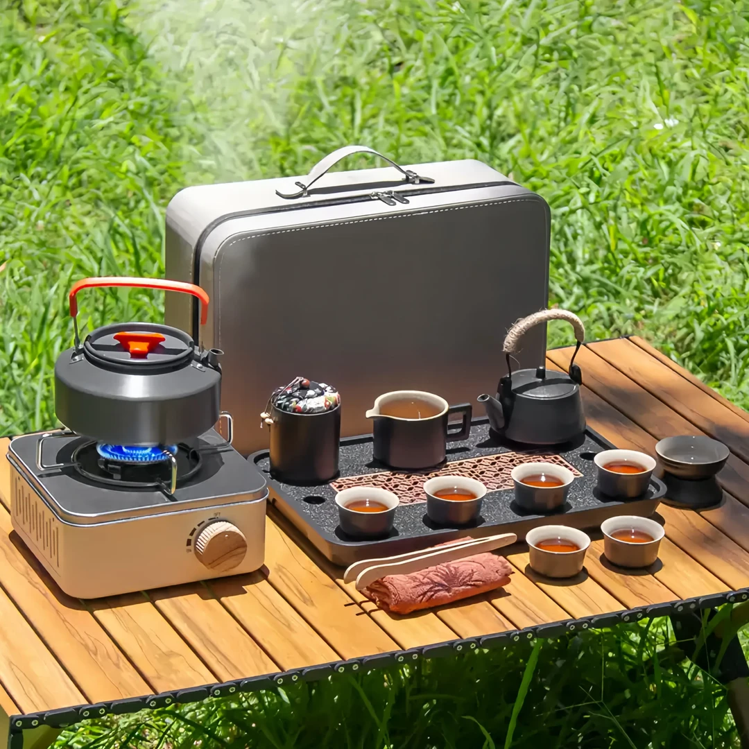 户外明火茶壶便携式旅行茶具煮茶炉具烧水壶露营便携泡茶户外茶具