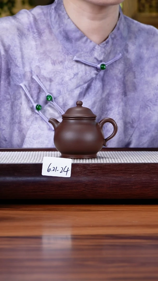 紫砂茶具6.21-24点搪老紫泥 潘壶150