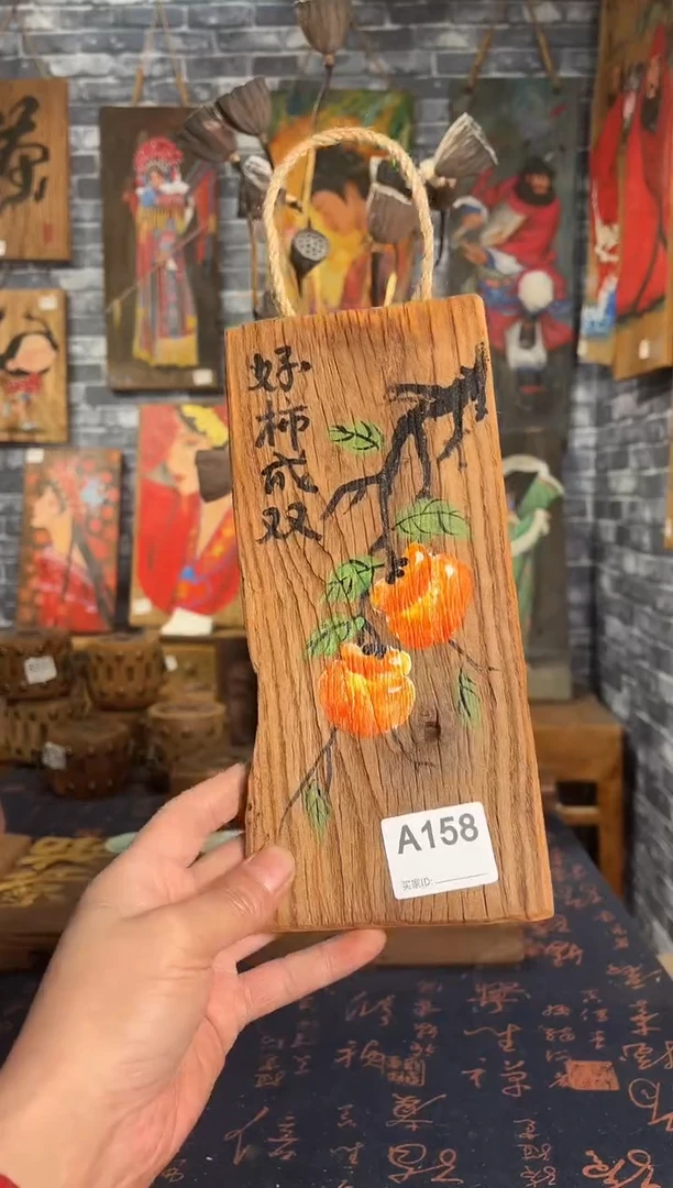 风化老门板丙烯画