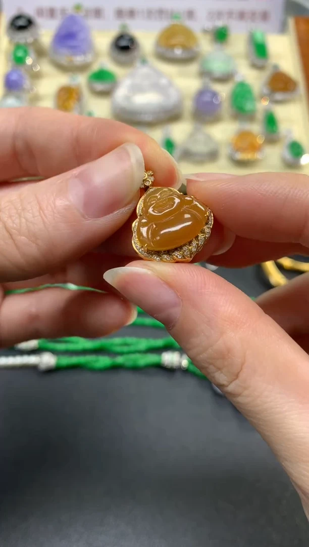 翡翠18K金镶嵌吊坠(不含链)吊坠|3500+350