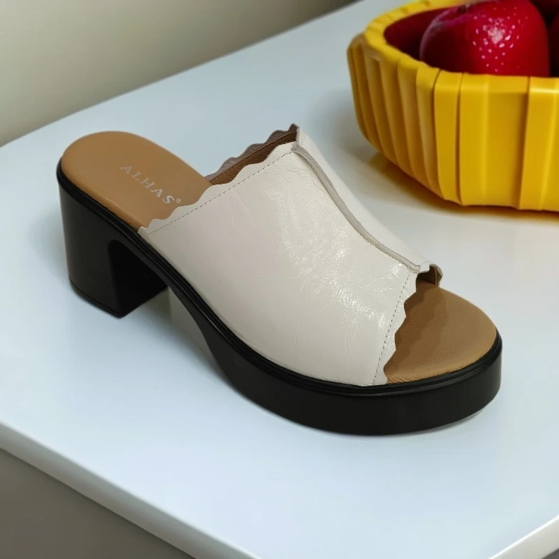 【ALHAS女鞋】休闲舒适厚底日常防滑一字拖凉拖鞋【25-9091】