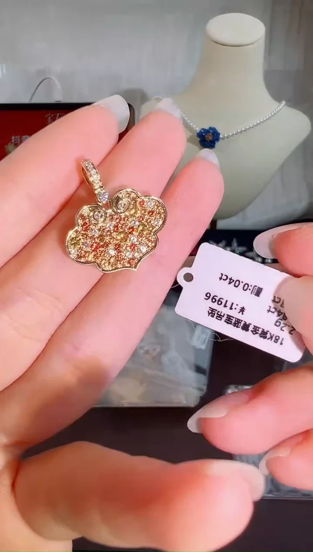 颈饰彩色蓝宝石18K金镶嵌BN16563-3#-Y#18