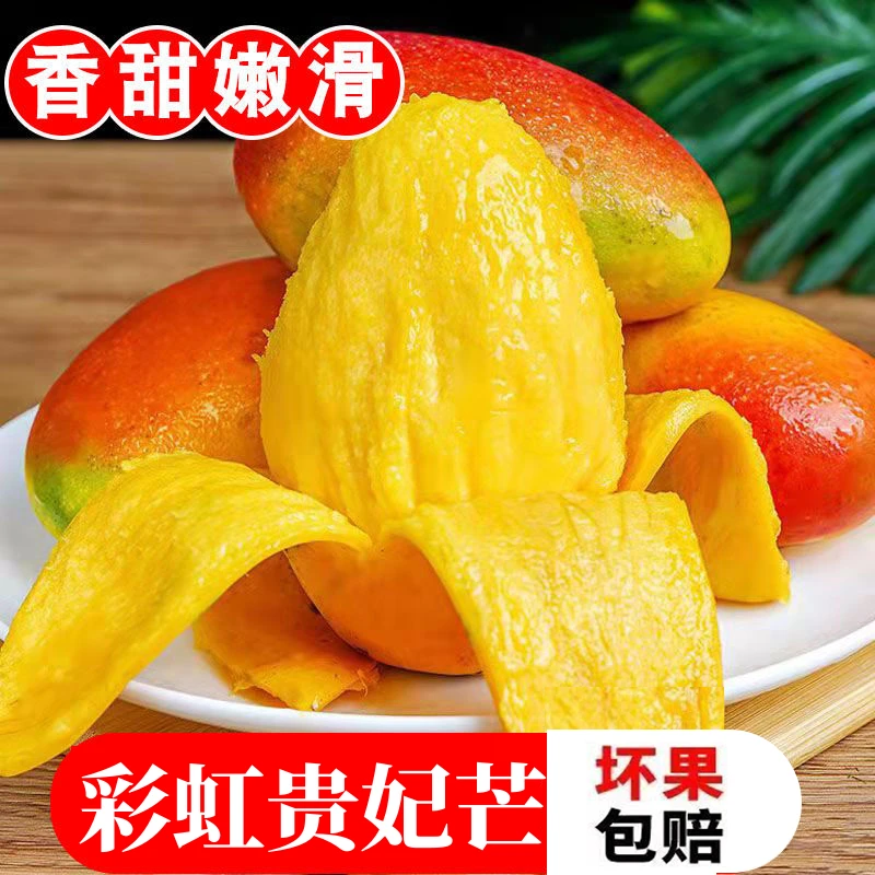 （树熟果专拍）彩虹贵妃芒果树上熟新鲜时令水果催熟食用香甜可口