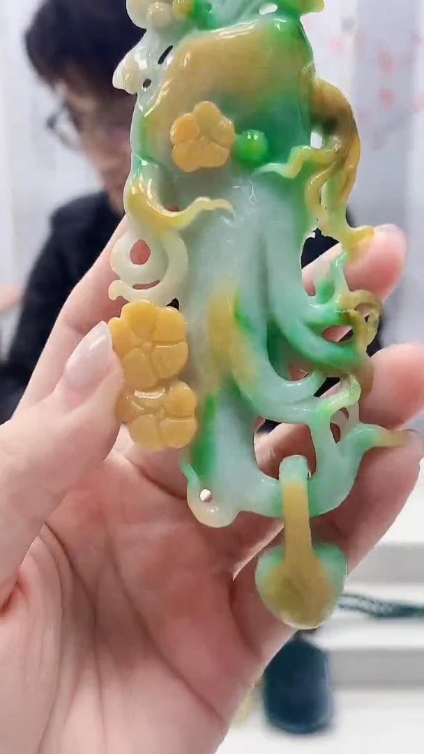 定制翡翠未镶嵌5159lr-毛货挂件龙门架85