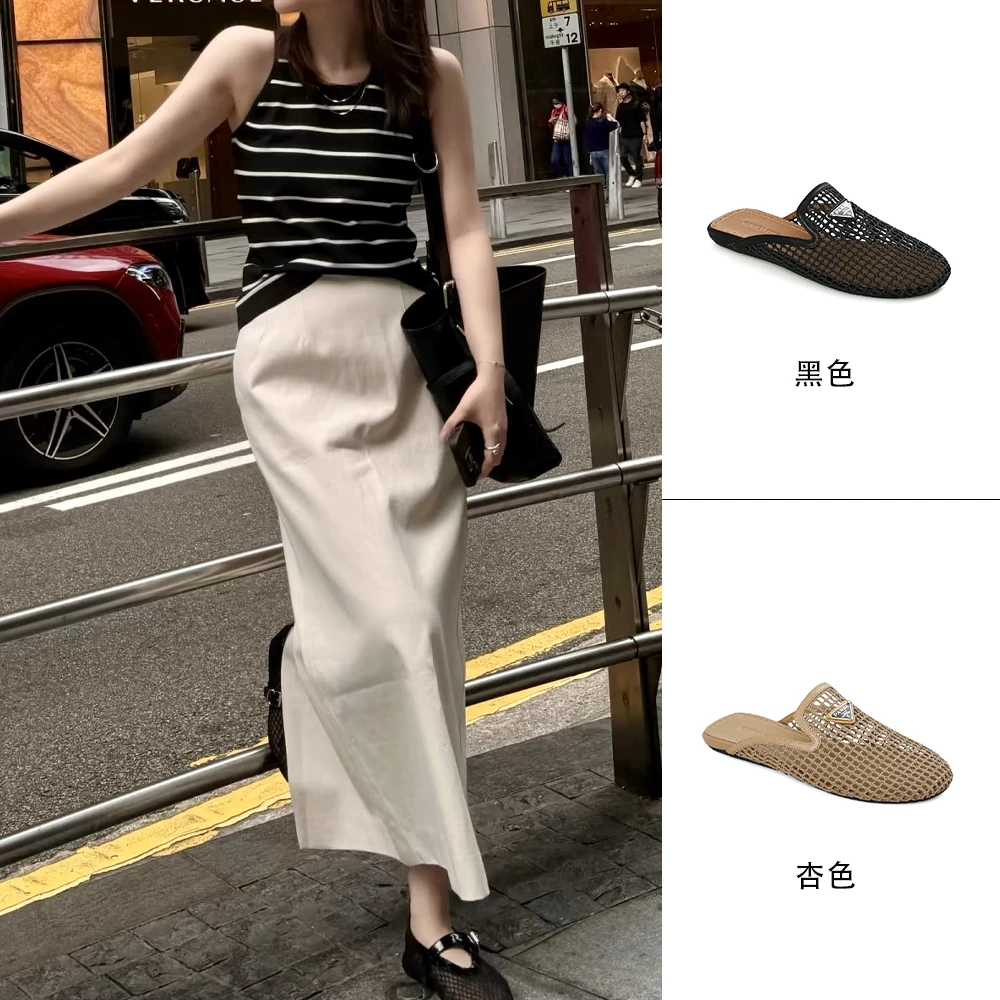 MANIKAGUAN拖鞋女款2025新款爆款编织穆勒拖小众包头拖鞋MK203811