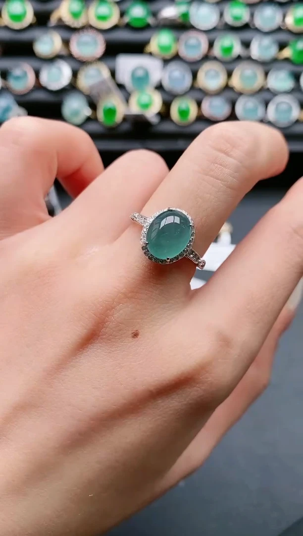 【闪购商品】翡翠戒指银S925镶嵌11111