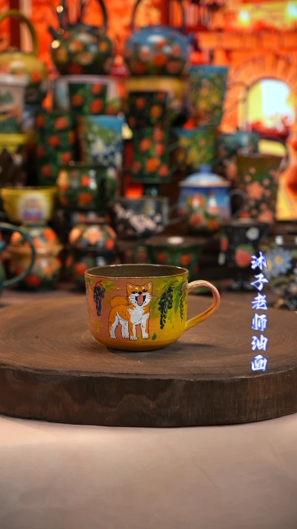油画   釉下彩  杯子