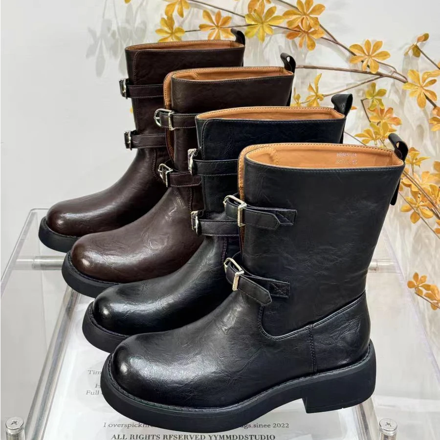 899-73 新款时尚厚底法式瘦瘦靴时装短靴四季款