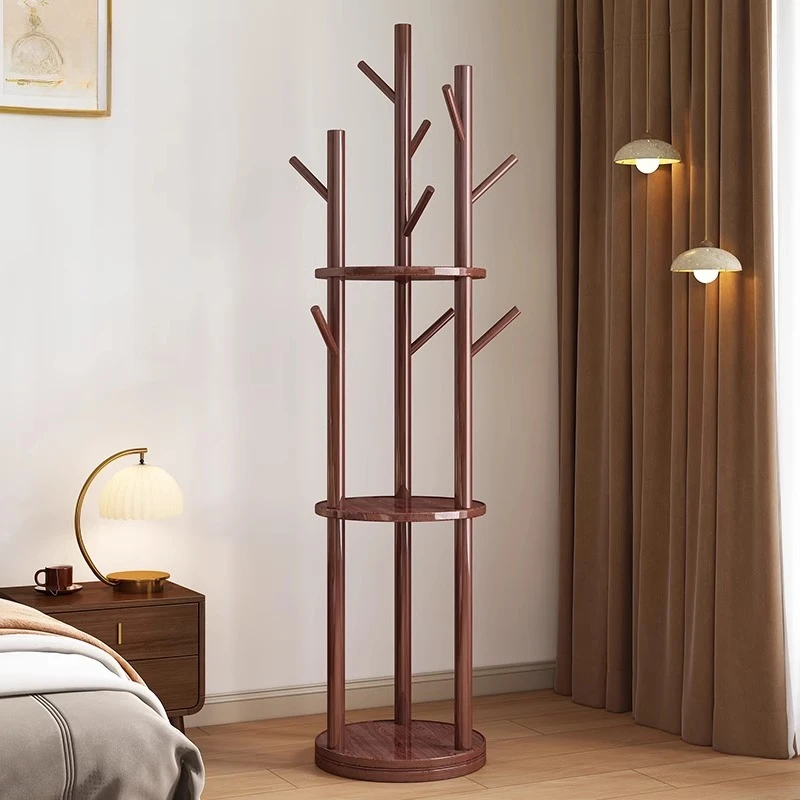 衣帽架挂衣架落地卧室家用客厅玄关转角实木立式室内衣服架子旋转