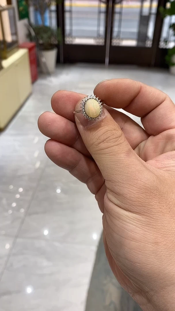 【闪购商品】欧泊戒指银S925镶嵌实体清货