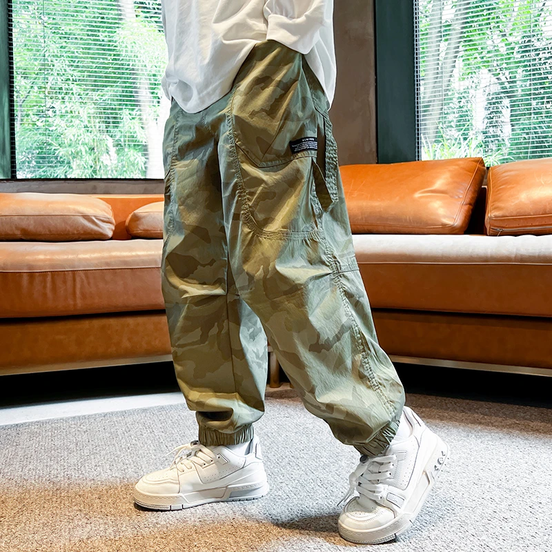 MK&UR.BV儿童装男童裤子潮服新款工装大童夏季薄款休闲防蚊长裤潮