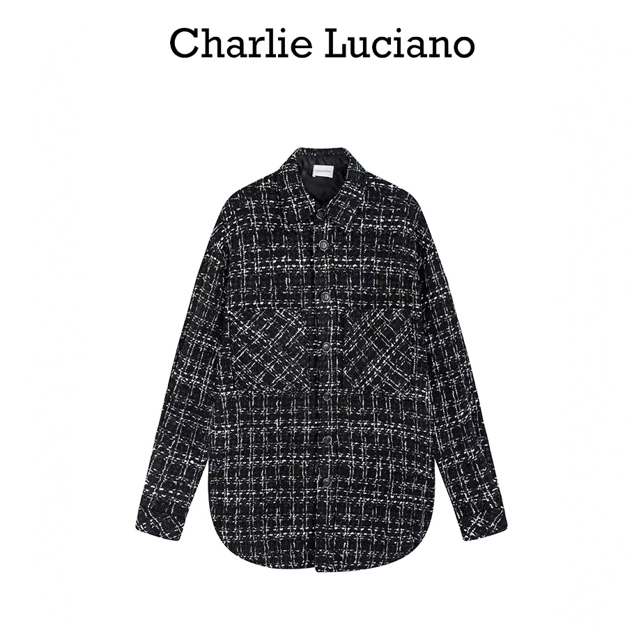 Charlie Luciano 张檬/金圣恩同款 黑色小香风衬衫