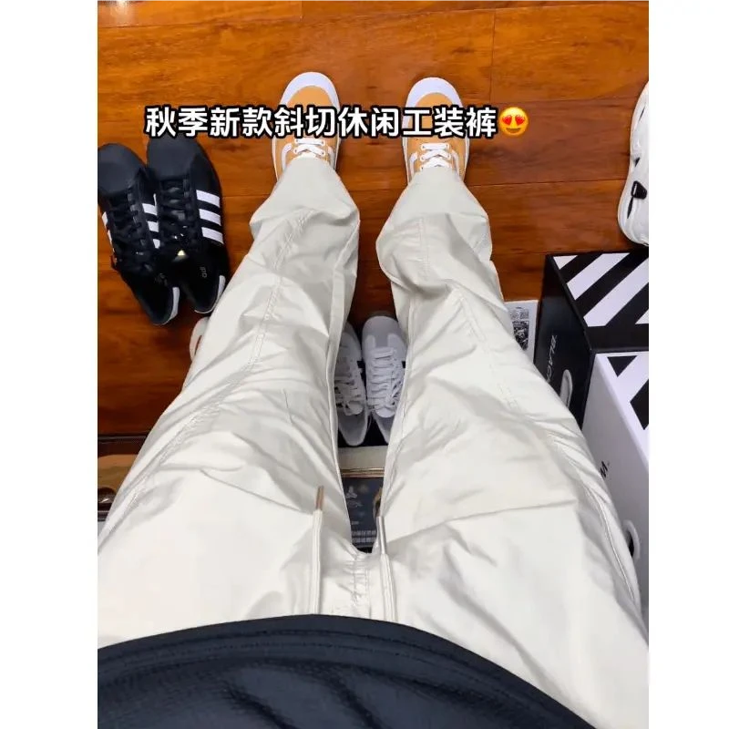 美式户外软壳薄款冲锋裤男款春秋时尚速干工装裤子斜切休闲裤百搭