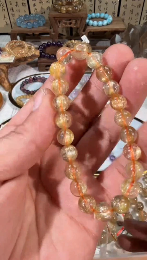 未镶嵌手串水晶SJ-692金发晶8m+