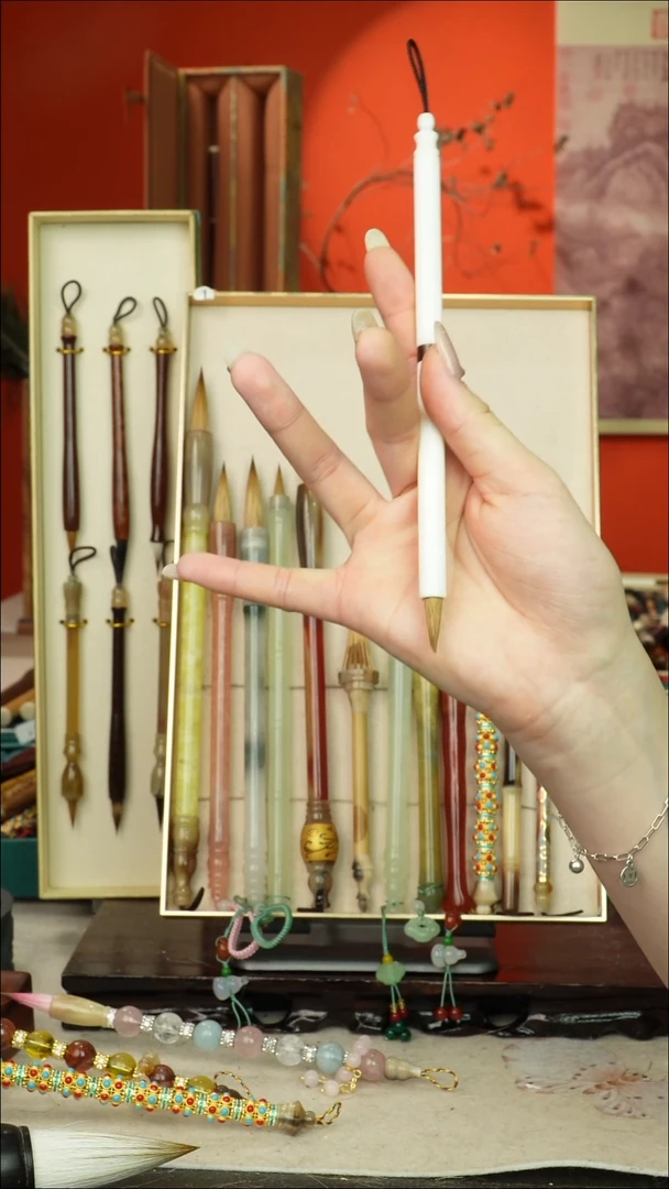 228号闪孤品高货毛笔链接 清水试笔 蘸墨不退