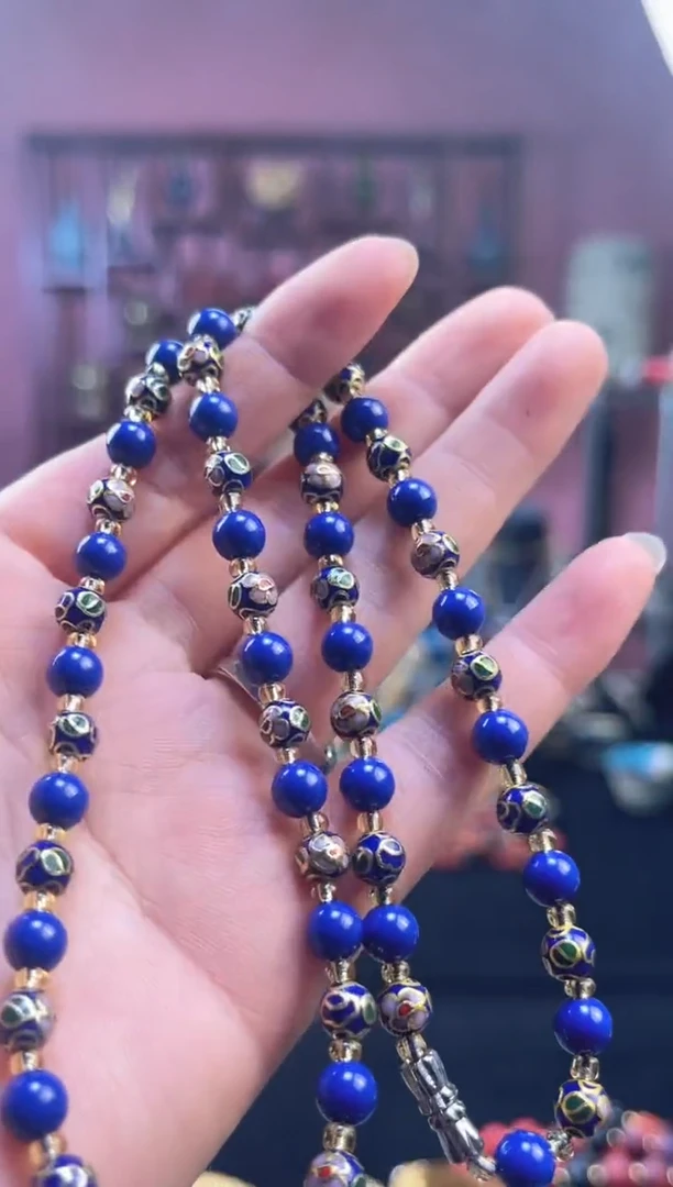 非遗 景泰蓝项链 0.6宝蓝