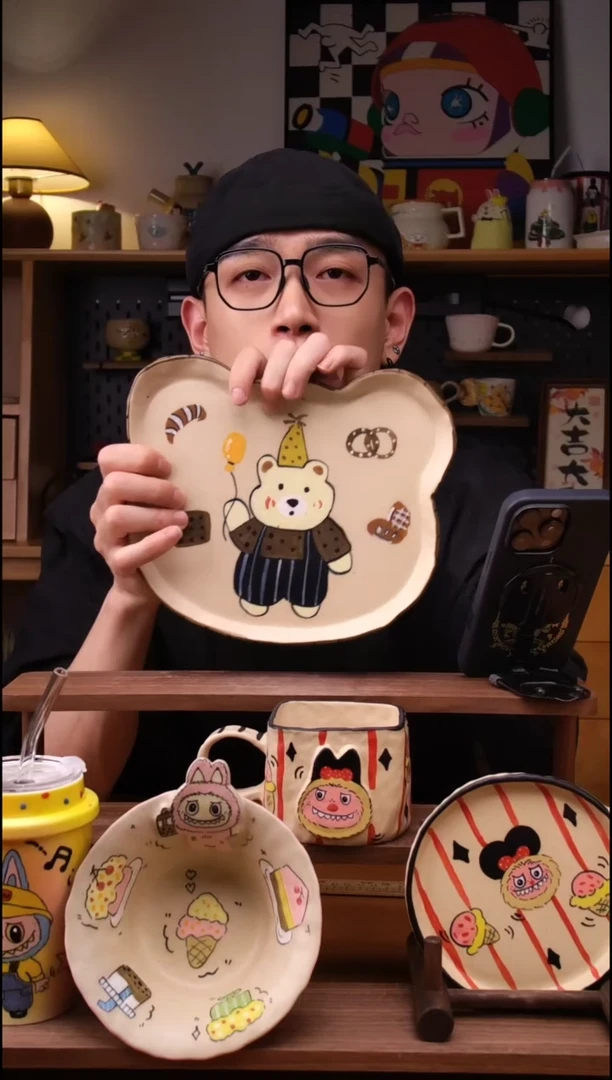 杯子景德镇可爱设计师款陶瓷