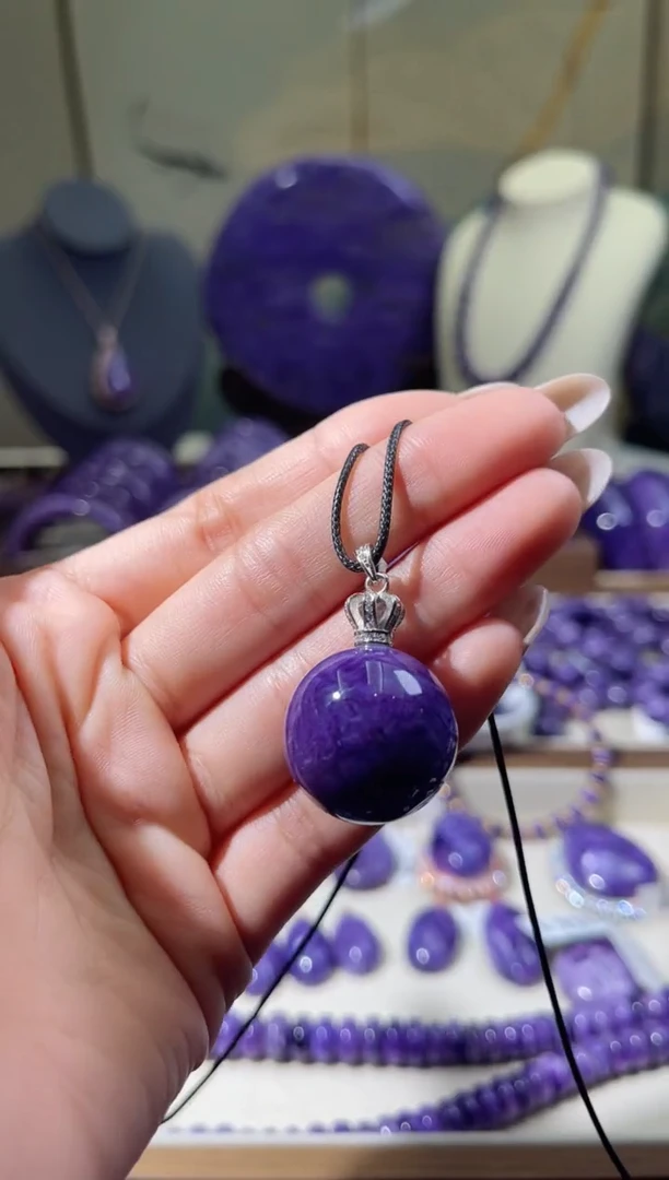 查罗石（紫龙晶）未镶嵌吊坠22