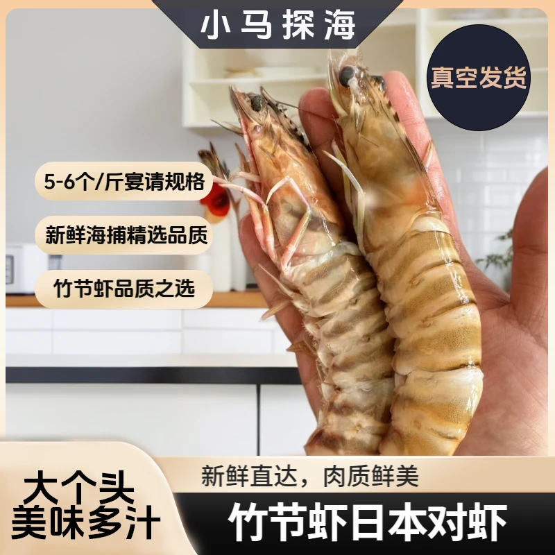 5-6个头/斤海捕竹节虾斑节虾日本对虾花虾酒楼宴席规格