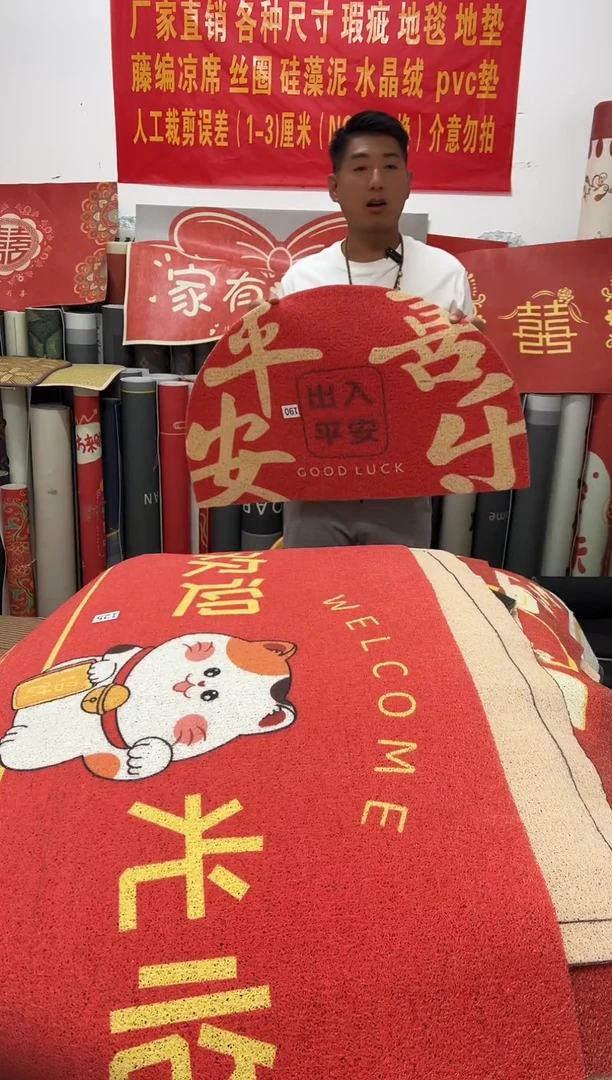 不退不换瑕疵丝圈地毯50*80cm190