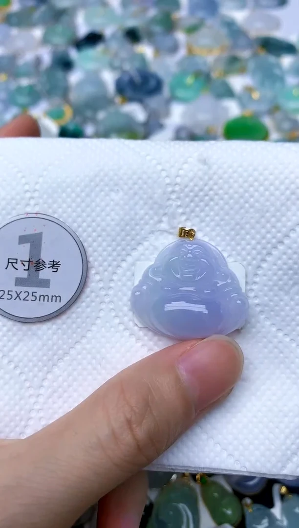 颈饰18K金镶嵌翡翠天然A货翡翠