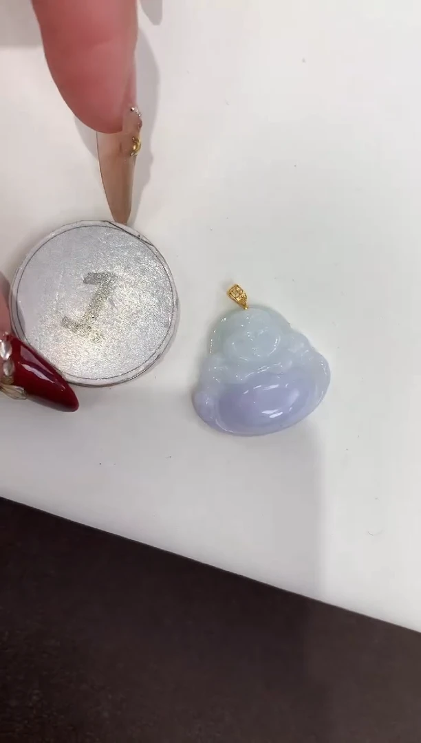 颈饰18K金镶嵌翡翠天然缅甸a货翡翠
