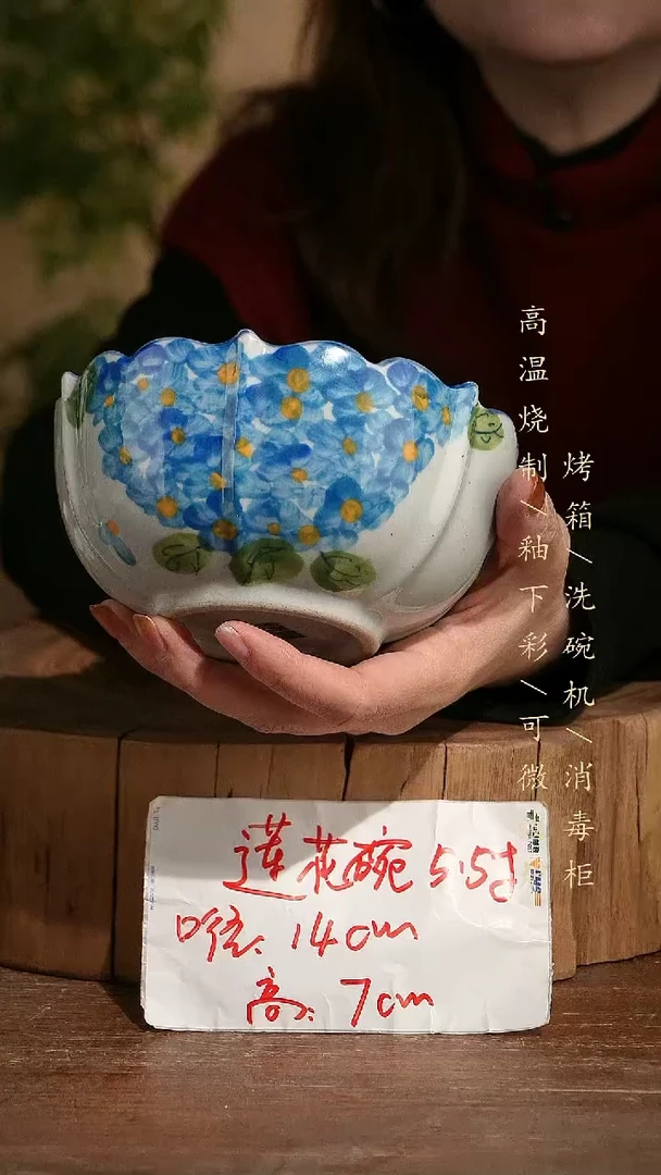 碗瓷景德镇手工手绘高温瓷釉下彩