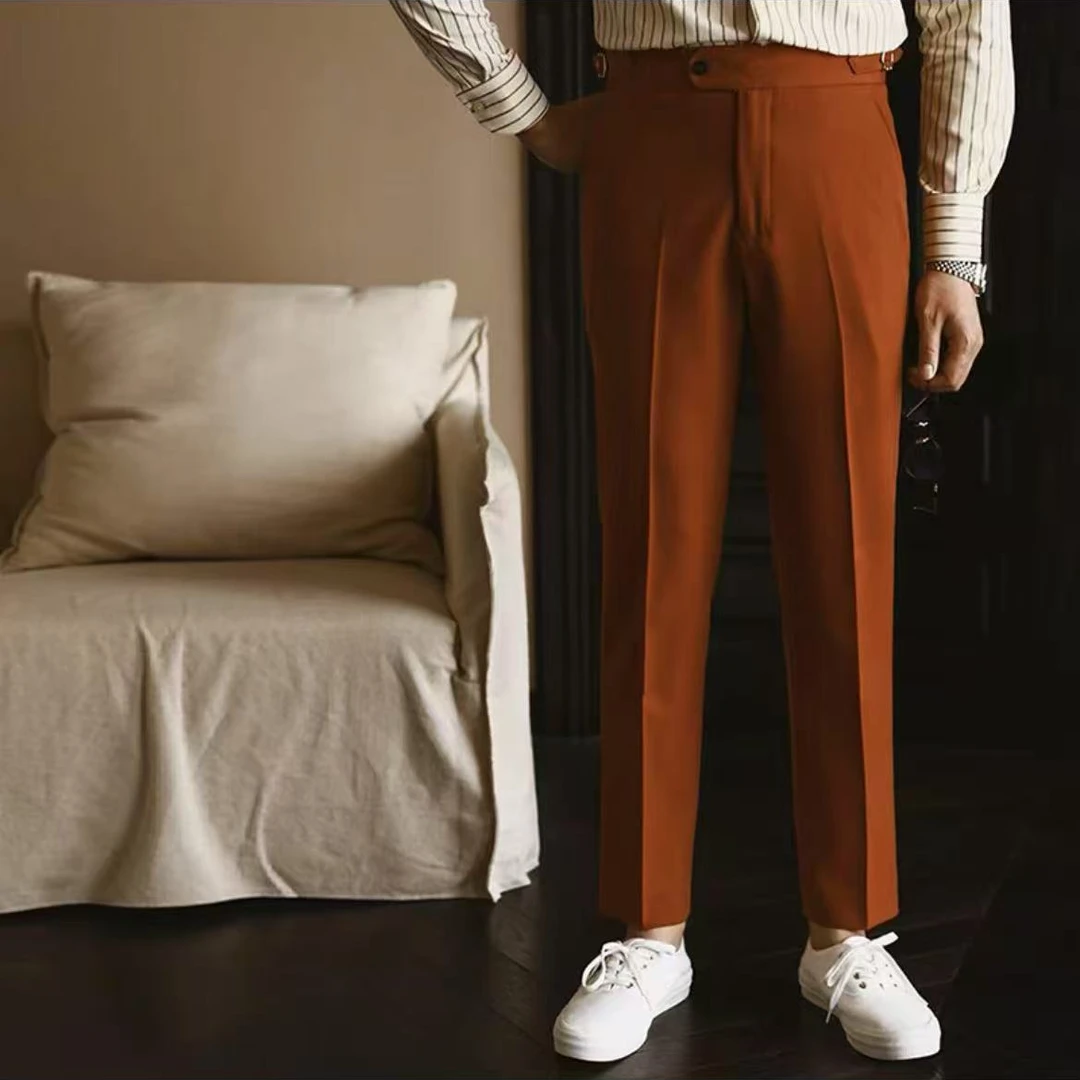 正正TUTU那不勒斯腰围可调节职业西裤直筒H型男女款九分长裤-秋冬