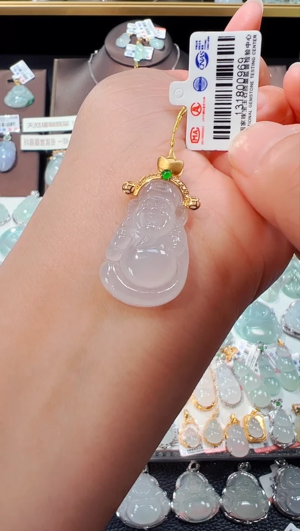 【闪购商品】翡翠吊坠(不含链)18K金镶嵌佛公吊坠969