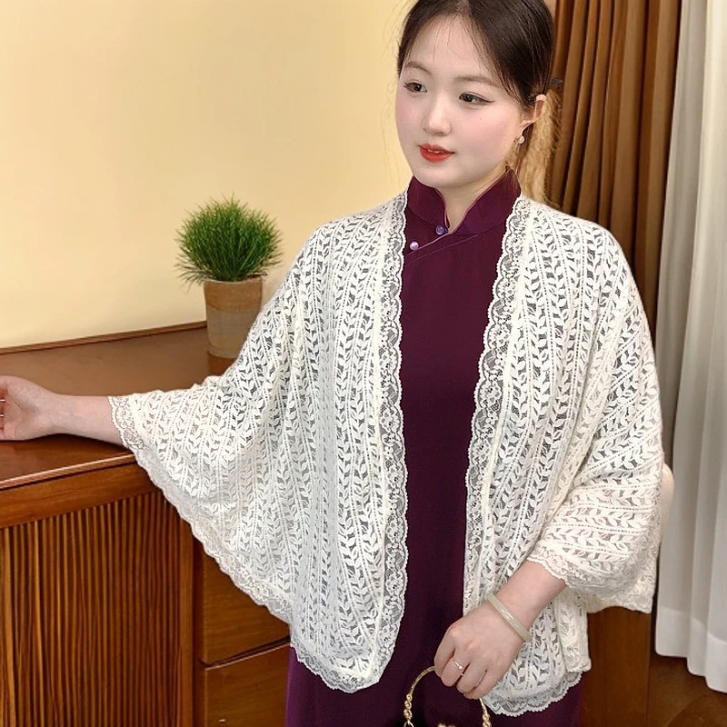 【麦棠披肩】春秋气质网红针织时尚百搭夏季薄款白色小香风洋气