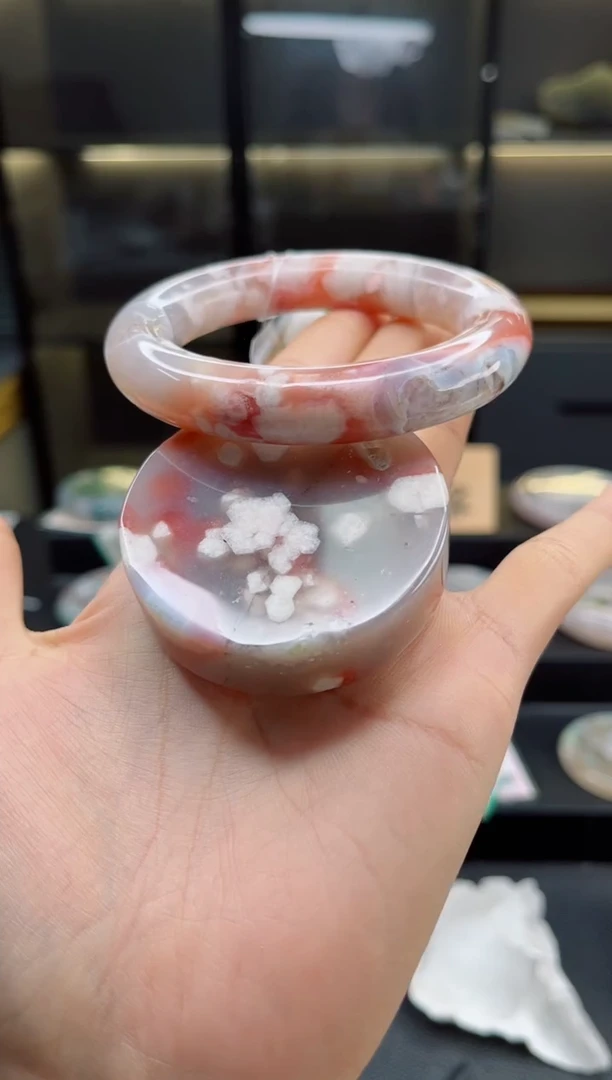 石英质玉手镯未镶嵌56圈口（赠送镯心）S937534