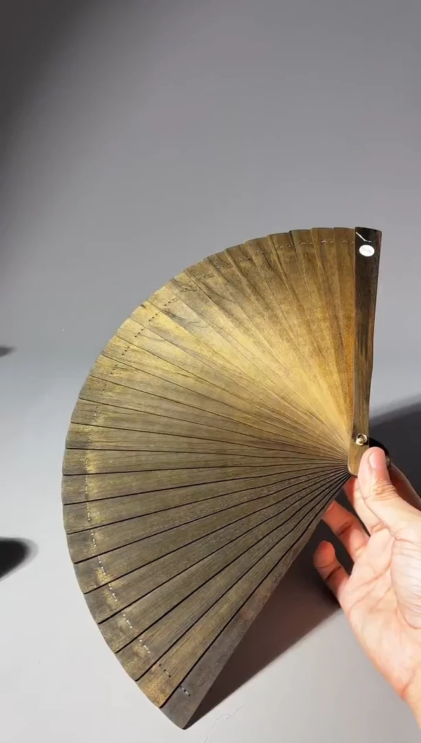 其他楠木（金丝楠）拽*秋515号21cm乌木金丝楠小叶桢楠扇子