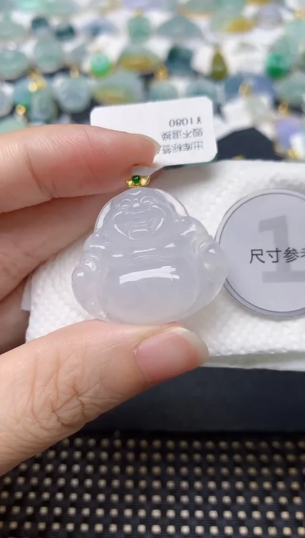 颈饰18K金镶嵌翡翠天然缅甸A货翡翠