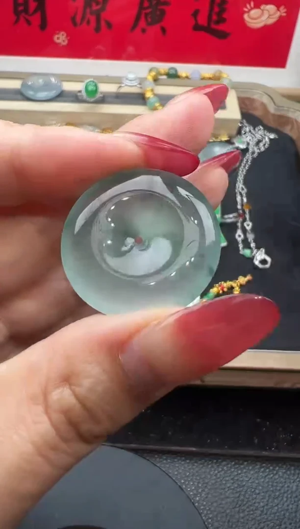 吊坠(不含链)18K金镶嵌翡翠勿拍