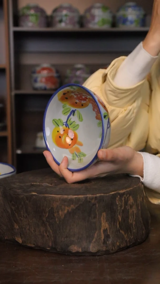 【闪购商品】椿野5寸鸡心碗（石榴）C098*2
