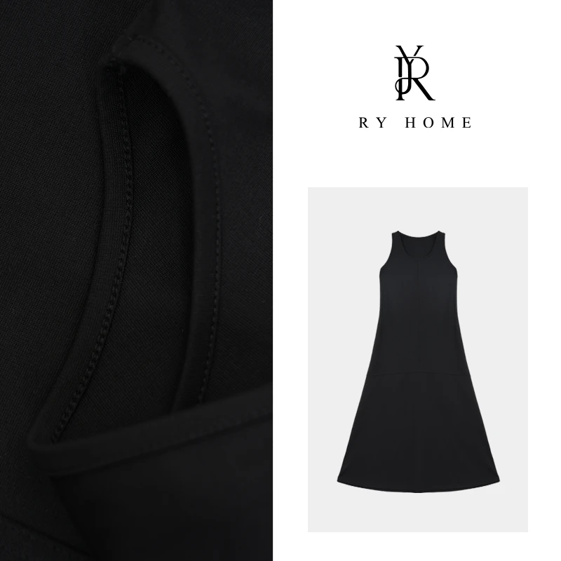 【容雨RYHOME】“蝶舞梦”夏季净版圆领无袖长裙24L1281