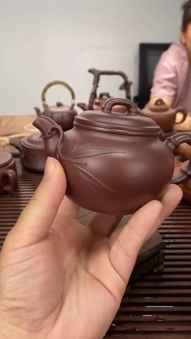 茶壶紫砂微瑕不退换220毫升竹节德钟紫泥