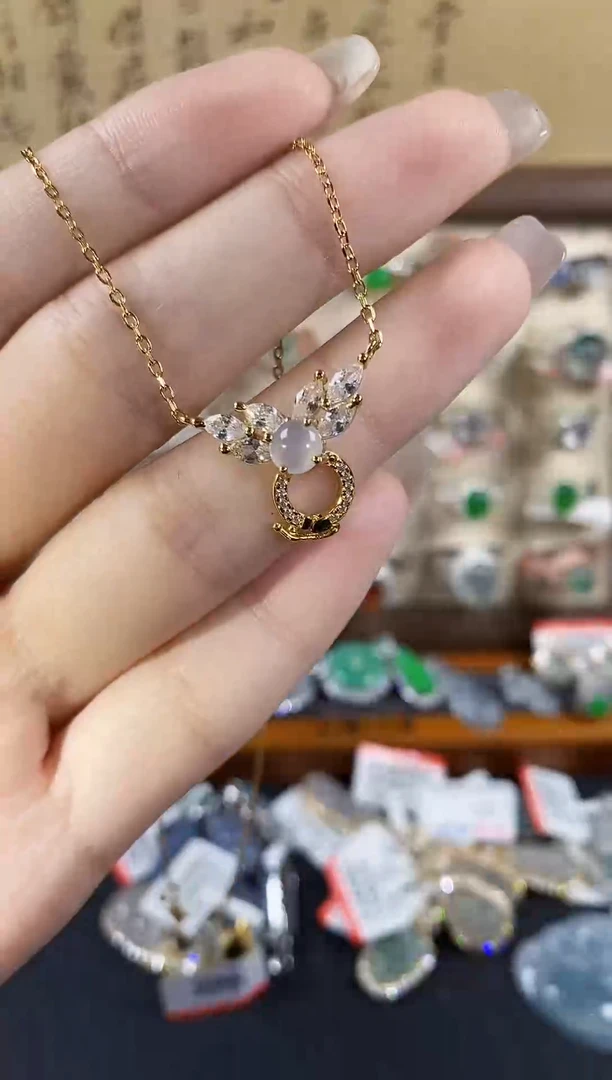 银S925镶嵌戒指翡翠 天然A货翡翠85