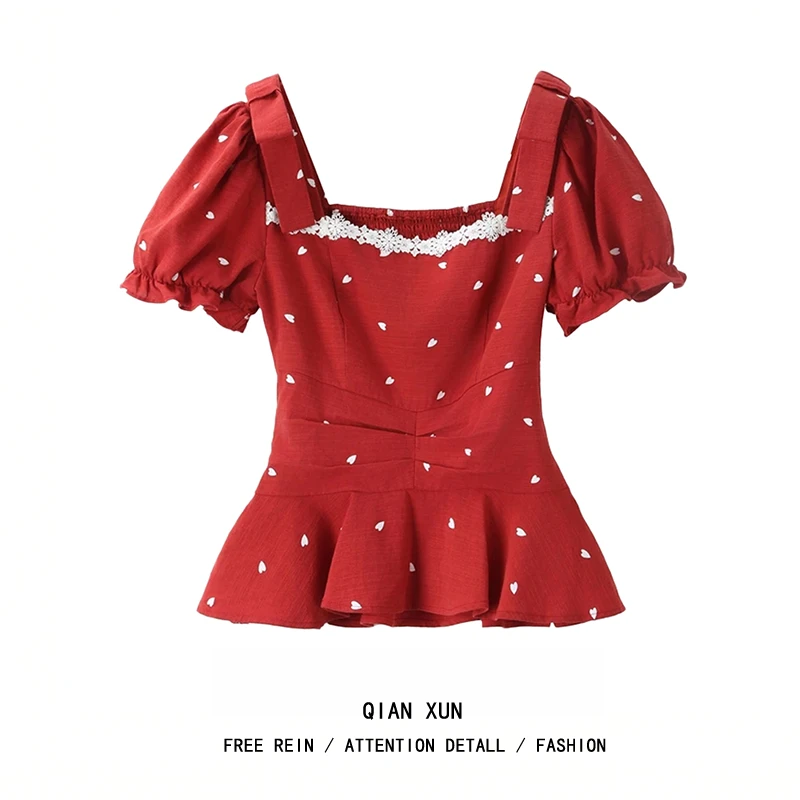 千寻大码微胖MM衬衫夏季胖mm气质掐腰显瘦蝴蝶结短袖小香风上衣