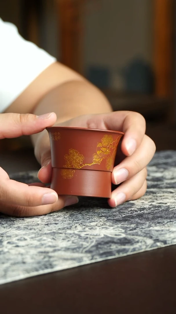 茶杯紫砂95号宜兴紫砂原矿作品