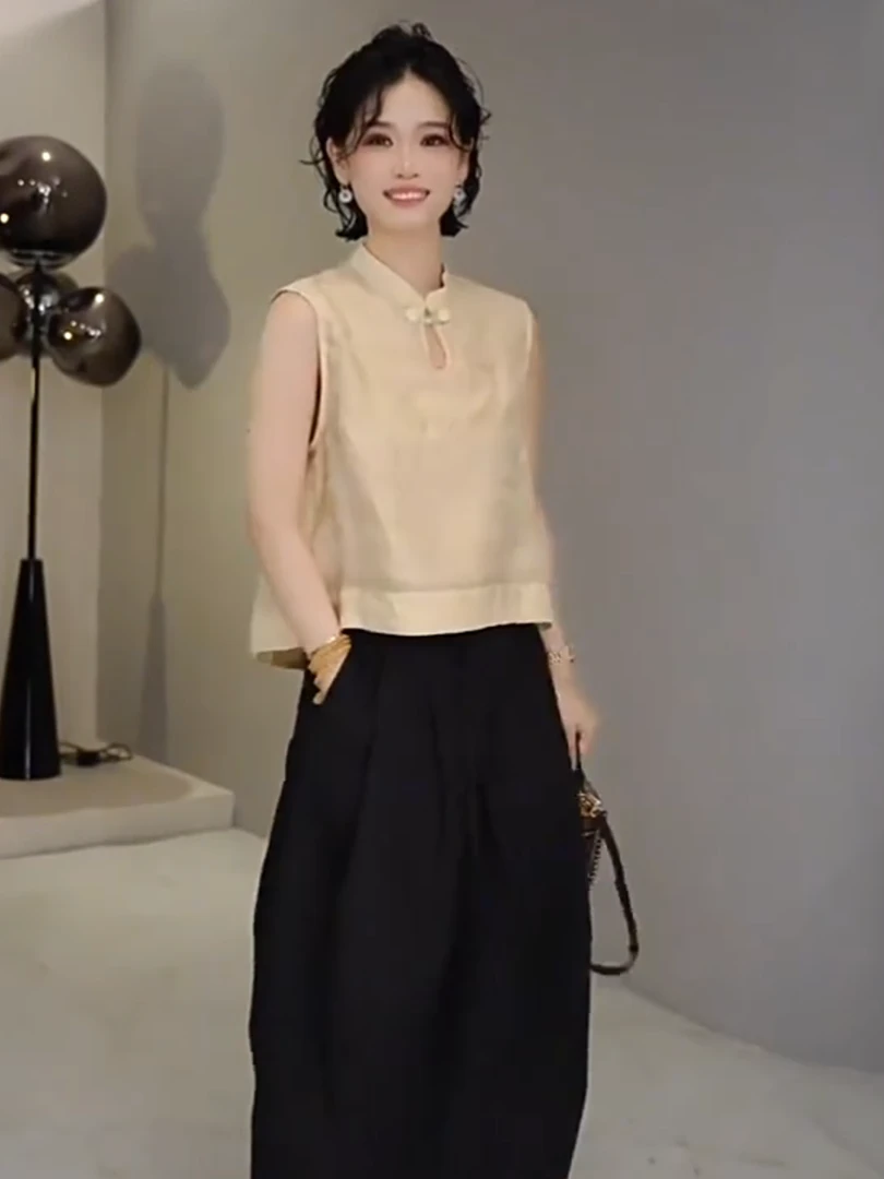 衬衫中式国风女装2025年新款夏季上衣女时尚洋气时髦轻奢高级感