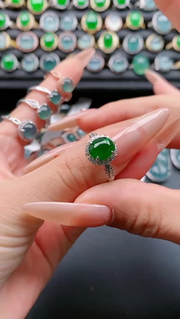 【闪购商品】翡翠戒指银S925镶嵌111111111