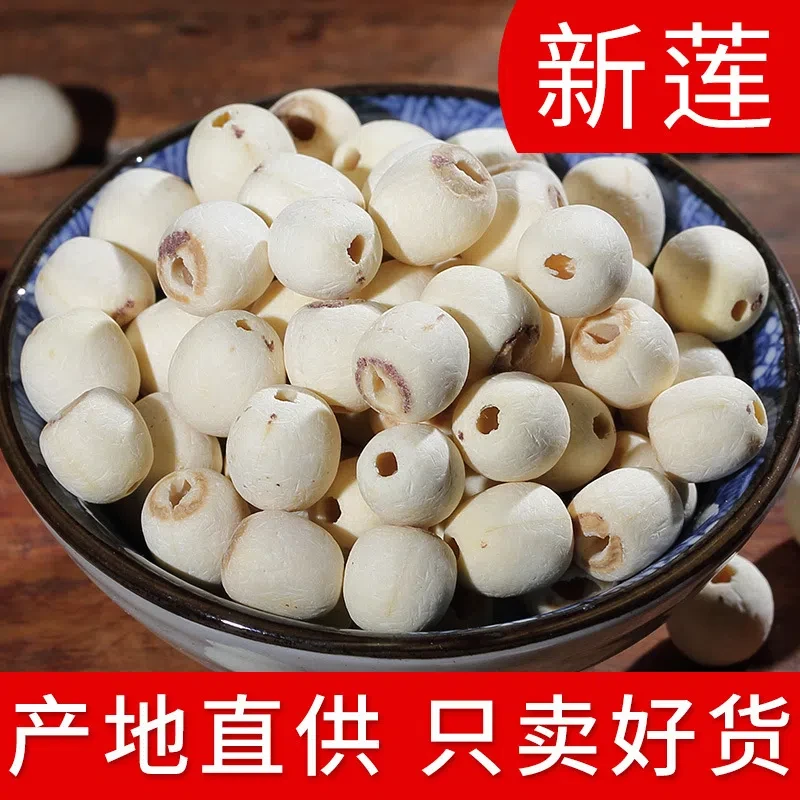 【努垦者】湖南湘潭去芯磨皮莲子原色新鲜煲汤煮粥饱满颗粒莲子干货