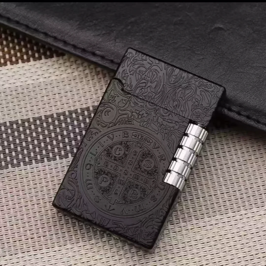朗声打火机侧滑康斯坦丁金属打火机男士明火砂轮点烟器送礼物优选