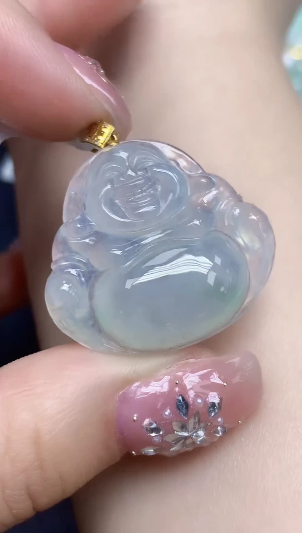 颈饰18K金镶嵌翡翠天然缅甸翡翠A货翡翠百元以上9元证书费自理