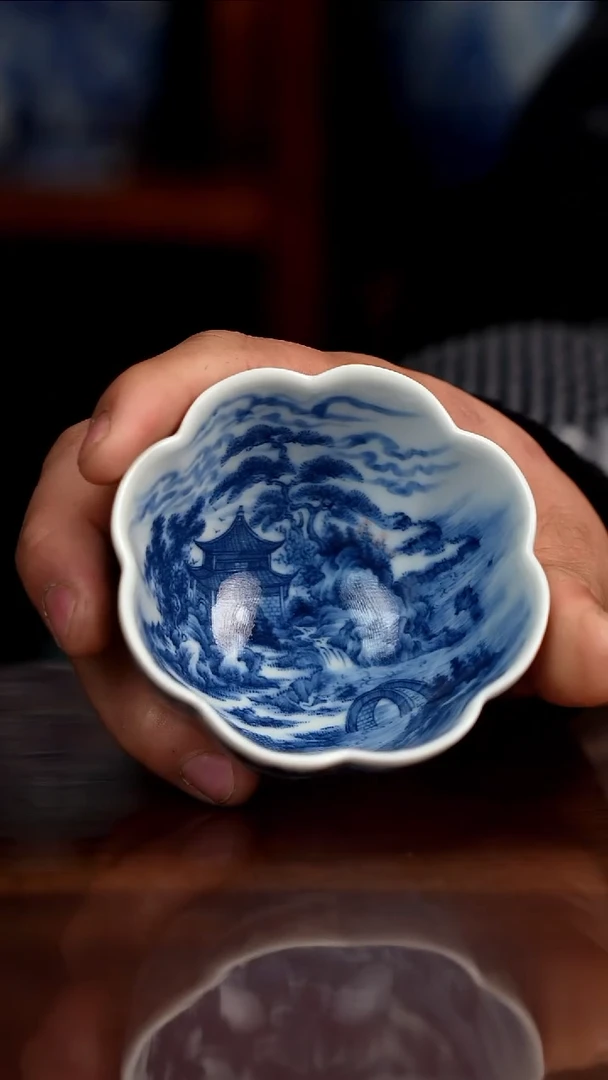 景琳藏青花北派山水瑶岛仙居